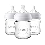 Product Image of the Philips AVENT SCF701/37 Natural Glass Baby Bottle, 4 Oz., 3 Pack, Clear