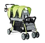 Product Image of the Foundations Sport Trio 3-Seat Folding Stroller with Oversized UV Blocking...