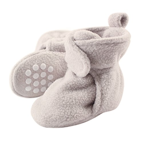 Product Image of the Luvable Friends baby girls Cozy Fleece Booties Slipper Sock, Grey, 0-6 Months...