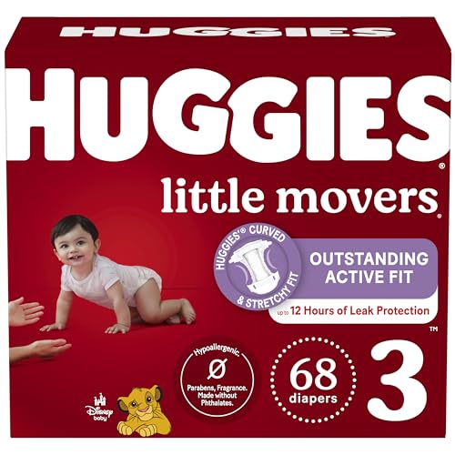 Product Image of the Huggies Size 3 Diapers, Little Movers Baby Diapers, Size 3 (16-28 lbs), 68 Count