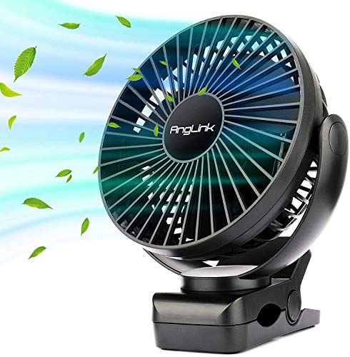 Product Image of the AngLink 5000mAh 6-Inch Large Battery Powered Clip on Fan, 3 Speeds Fast Air...