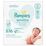 Product Image of the Pampers Baby Wipes Refills, 576 count - Sensitive Water Based Hypoallergenic and...