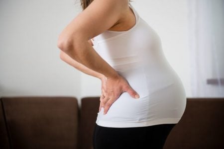 Pregnant woman with back pain