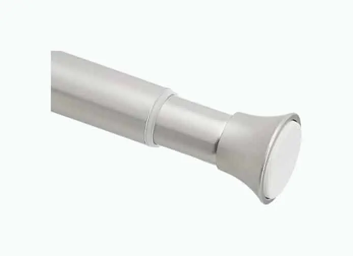 Product Image of the Amazon Basics Tension Curtain Rod, Adjustable 78-108' Width - Nickel, Classic...