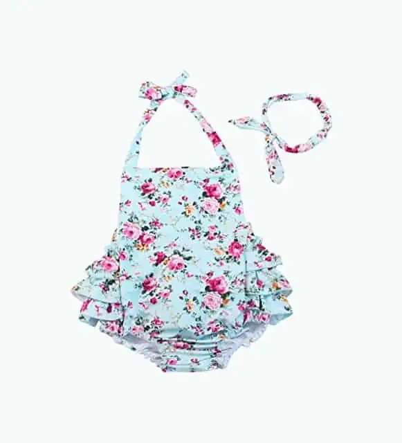 Product Image of the China Rose: 50's Floral Bathing Suit