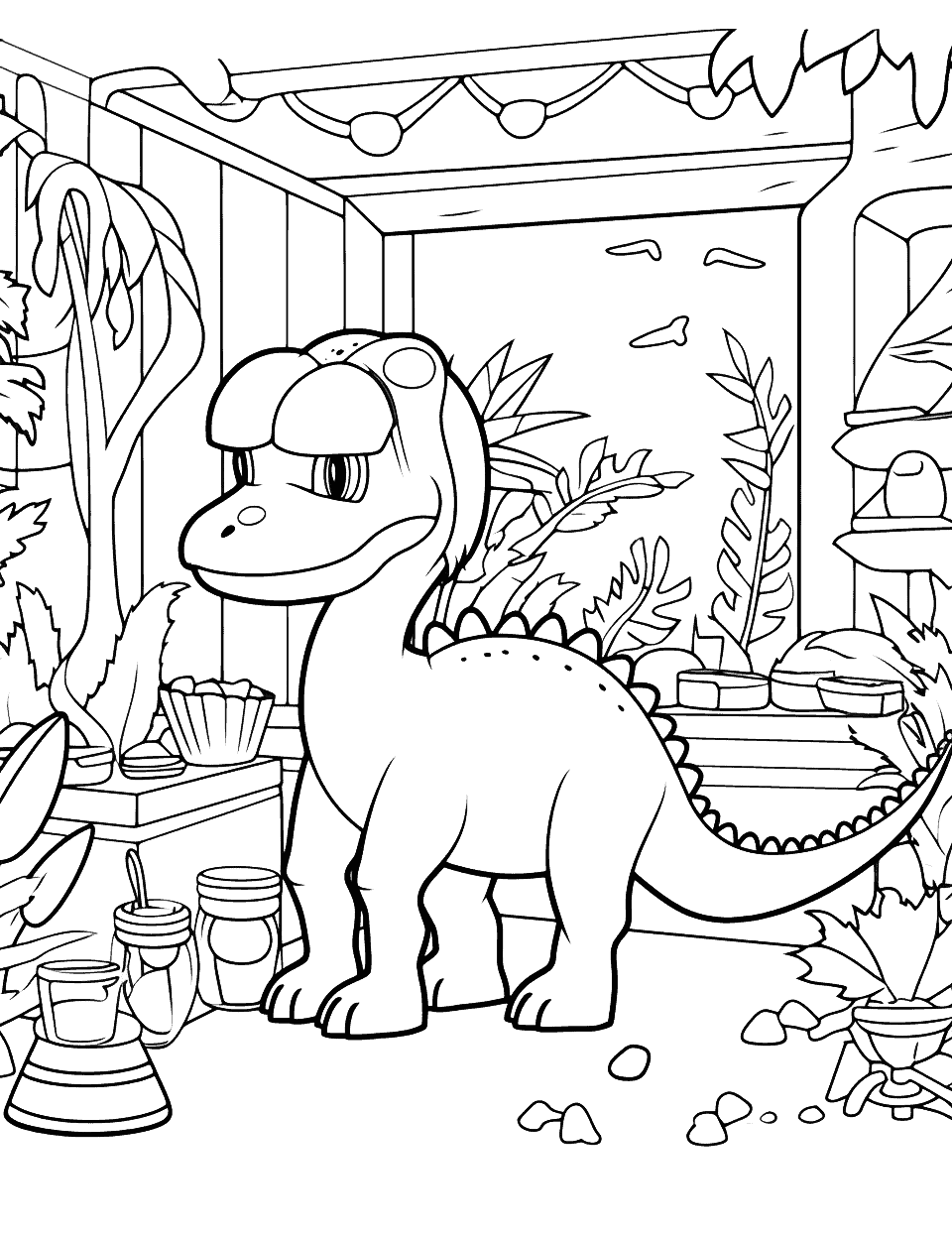 Jurassic World Lab Dinosaur Coloring Page - The laboratory where dinosaurs are created in Jurassic World.