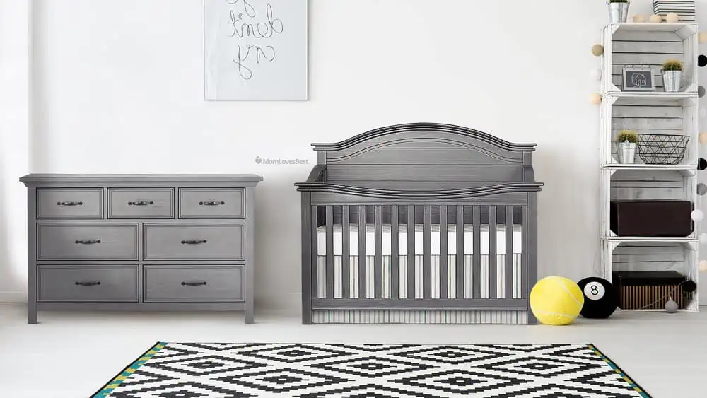 Photo of the Evolur Belmar Curve Crib and Dresser Nursery Set