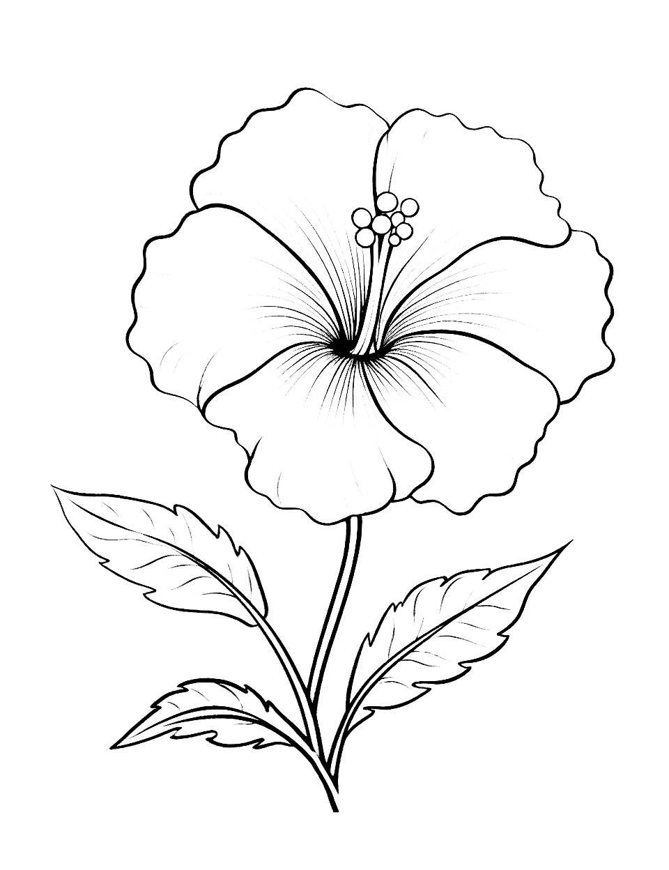 Realistic Tropical Flower Coloring Page - An advanced, detailed coloring page featuring a realistic tropical flower.