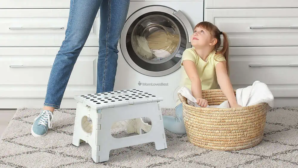 Photo of the Handy Laundry Folding Step Stool