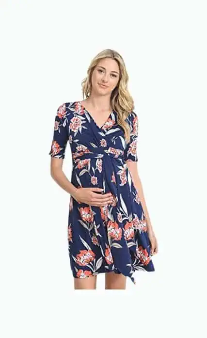 Product Image of the Hello Miz Front-Tie Wrap Maternity Dress