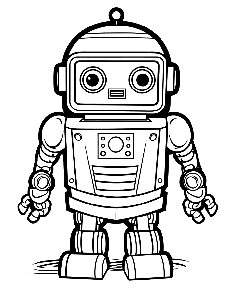 Star Wars Inspired Robot Coloring Page - A robot inspired by the droids of Star Wars.