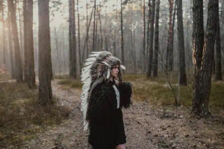 Shaman lady in the woods