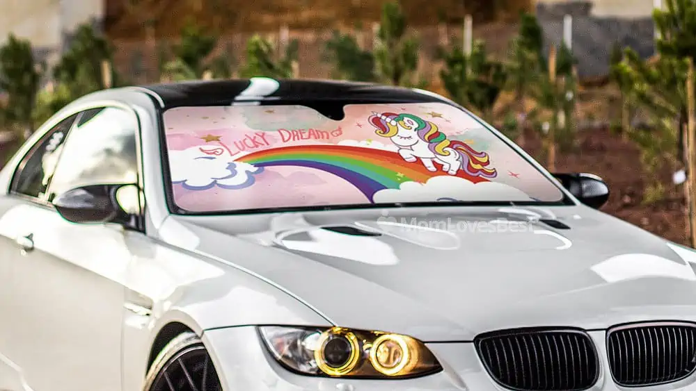 Photo of the Unicorn Car Sun Shade